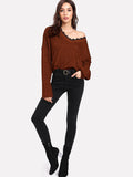 Contrast Eyelash Lace Knit Jumper