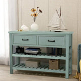 Retro Console Table for Entryway with Drawers and