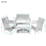 4 PCS Patio Furniture Outdoor Garden Conversation