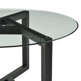 Round Glass Coffee Table Modern Cocktail Table