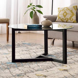 Round Glass Coffee Table Modern Cocktail Table