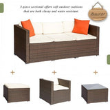 Rattan  Furniture Set Wicker Sofa Cushioned