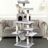 63.8”Multi-Level Cat Tree with Sisal-Covered