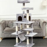 63.8”Multi-Level Cat Tree with Sisal-Covered