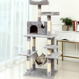 63.8”Multi-Level Cat Tree with Sisal-Covered