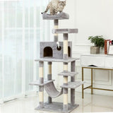 63.8”Multi-Level Cat Tree with Sisal-Covered