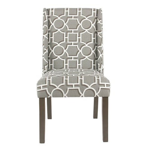 Wooden Parson Dining Chairs with Trellis Patterned