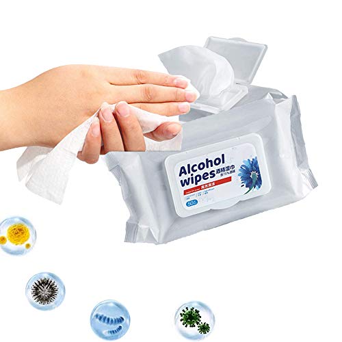 Alcohol Detergent Wipes (2 Packs,100Wipes),Large Wet Wipes(8