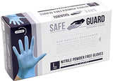 Safeguard Nitrile Disposable Gloves, Powder Free, Food Grade Gloves, Latex Free, 100 Pc. Dispenser Pack, Large Size, Blue