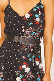 Black Heart And Floral Print Playsuit