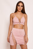 Pink Lace Up Co-ord