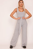 Grey & White Pinstripe Jumpsuit