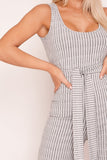 Grey & White Pinstripe Jumpsuit