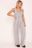 Grey & White Pinstripe Jumpsuit