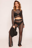 Black High Waist Fishnet Trousers