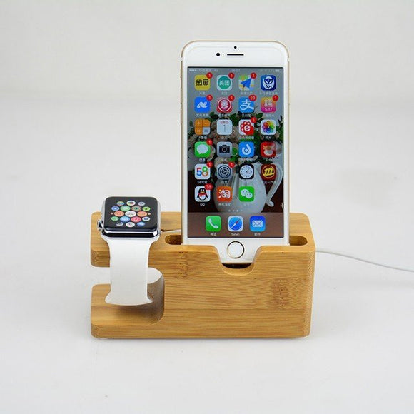 Bamboo & Wooden Charge Dock Holder For Watch