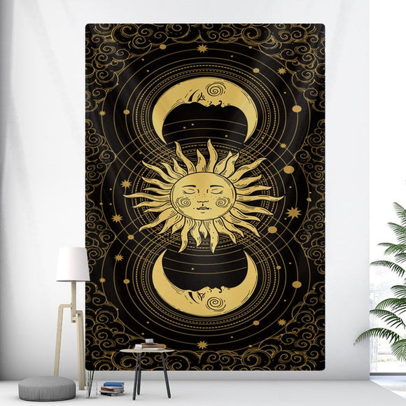 Night Moon Tarot Mandala tapestry home decoration tapestry psychedelic hippies  wall hanging